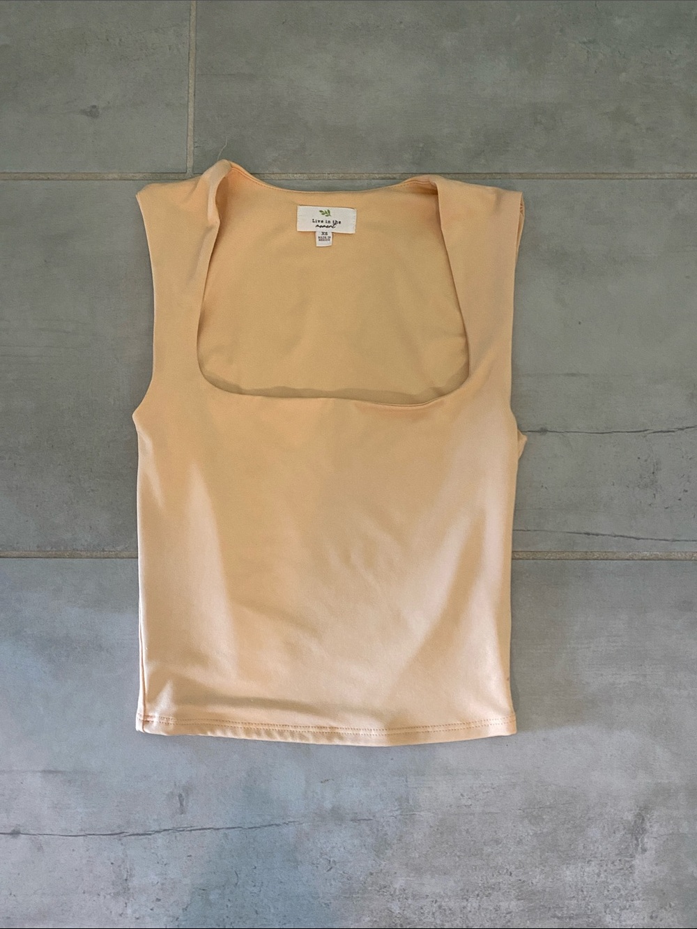 Live in the moment square neck top